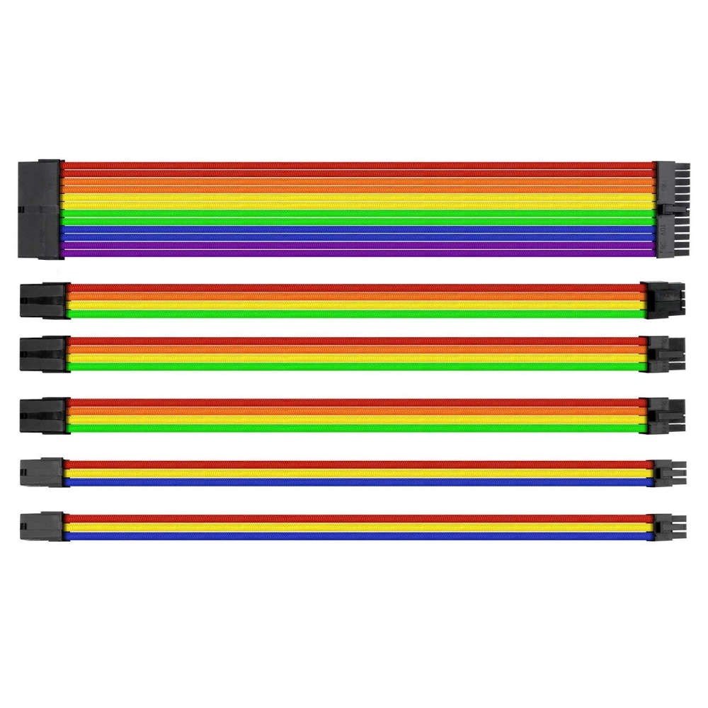 Thermaltake TtMod Rainbow Power Supply Sleeved Kablo Seti